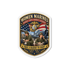 Load image into Gallery viewer, Die-Cut Magnet - Women Marines - Marine Corps Womens Reserve - WWII - 3D - Enhanced