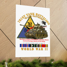 Load image into Gallery viewer, Premium Matte vertical posters - Army - 761st Tank Battalion - Black Panthers - w Tank w SSI Wwii EU SVC