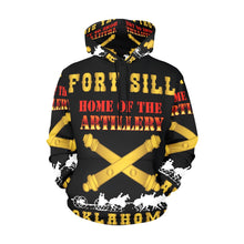 Load image into Gallery viewer, Men's All Over Print Hoodie (USA Size) (Model H13) - Army - Fort SIll, Home of Artillery w Cassion - Gold