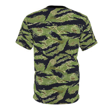 Load image into Gallery viewer, Unisex AOP Cut & Sew Tee - Military Tiger Stripe Jungle Camouflage Shirt