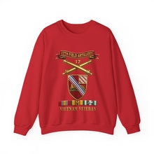 Load image into Gallery viewer, Crewneck Sweatshirt - Army - 17th Field Artillery w Br - Ribbon, Vietnam Veteran w VN SVC - 3D - Enhanced