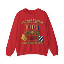 Load image into Gallery viewer, Crewneck Sweatshirt - Army - Iraq War Veteran - 3rd Infantry Division - 3D - Enhanced