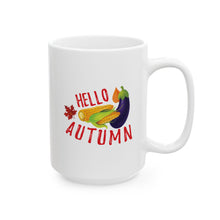 Load image into Gallery viewer, White Ceramic Mug - 11oz & 15oz - Hello Autumn