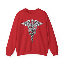 Load image into Gallery viewer, Crewneck Sweatshirt - Army Medical Service Corps (MS) Branch Insignia - 3D - Silver - Enhanced