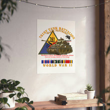 Load image into Gallery viewer, Premium Matte vertical posters - Army - 761st Tank Battalion - Black Panthers - w Tank w SSI Wwii EU SVC