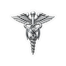 Load image into Gallery viewer, Kiss-Cut Stickers - Army Medical Service Corps (MS) Branch Insignia - 3D - Silver - Enhanced