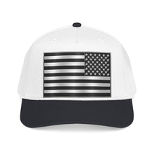 Load image into Gallery viewer, Mid Profile Baseball Cap - Flag - United States - Black and White - 3D - Enhanced