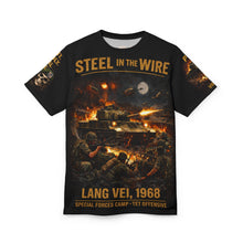 Load image into Gallery viewer, Lang Vei 1968 Special Forces Camp All‑Over Print Tee — "Steel in the Wire"