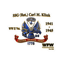 Load image into Gallery viewer, Kiss-Cut Stickers - SSG - Carl M. Klink - Veteran tribute in 3D enhanced