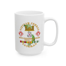 Load image into Gallery viewer, White Ceramic Mug, (11oz, 15oz) - Vietnam Combat Veteran w 20th Engineer Brigade SSI - Dong Tam X 300