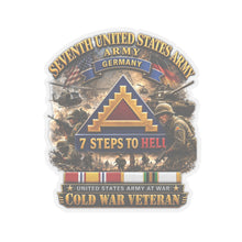 Load image into Gallery viewer, Kiss-Cut Stickers - Army - 7th Unites States Army - 7 Steps to Hell w Germany Tab - SS w COLD WAR SVC - 3D - Enhanced