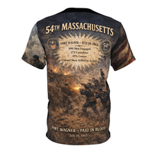 Load image into Gallery viewer, All-Over Print Tee - 54th Massachusetts - Fort Wagner - Paid for in Blood