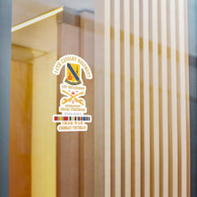 Load image into Gallery viewer, Kiss-Cut Vinyl Decals - Army - 14th Cavalry Regiment w Cav Br - 1st Squadron - OIF - 2006–2007 - Red Txt Cbt Vet w IRAQ SVC X 300