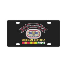 Load image into Gallery viewer, Army -11th Pathfinder Detachment - Vietnam Vet w Abn Badge Cbt Star Classic License Plate