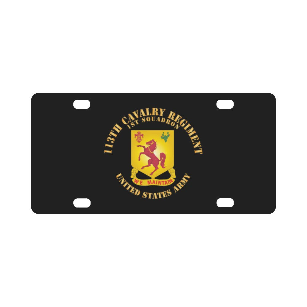 113th Cavalry Regiment - DUI - US Army X 300 Classic License Plate