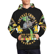 Load image into Gallery viewer, Men's All Over Print Hoodie (USA Size) (Model H13) - Vietnam Combat Cavalry Veteran w 9th Cav Helicopter