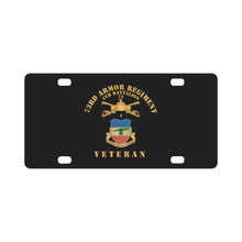 Load image into Gallery viewer, 4th Battalion 73rd Armor Regiment - Veteran W DUI wo At War - Br X 300 Classic License Plate