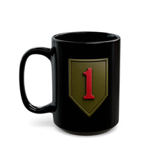 Load image into Gallery viewer, Black Mug (15oz) - Army - SSI - 1st Infantry Division wo txt - 3D - Enhanced