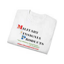 Load image into Gallery viewer, Unisex Ultra Cotton Tee - MIP 2000 Full Text w Tag Line - 3 MIPs R W B - Necklabel without Tag Line