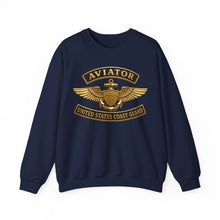 Load image into Gallery viewer, Crewneck Sweatshirt - USCG - Aviator Badge w txt - 3D - Enhanced