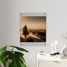 Load image into Gallery viewer, Acrylic Wall Art Panel - Dirty, dusty cattle drive in the Old West