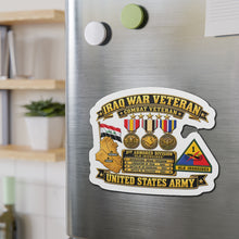Load image into Gallery viewer, Die-Cut Magnet - Army - Iraq War Veteran - Ribbon Bar - Map - SSI - 1st Armored Division - 3D - Enhanced