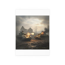Load image into Gallery viewer, Indoor and Outdoor Silk Posters - M10 Wolverine battles German Panzer Tank WWII