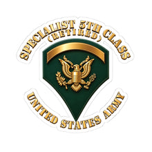 Load image into Gallery viewer, Kiss-Cut Stickers - Army - Specialist 5th Class - SP5 - 3D X 300