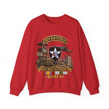Load image into Gallery viewer, Crewneck Sweatshirt - Army - 2nd Infantry Division w Br - Ribbon COLD WAR Vet Tab - Korea - 3D - Enhanced