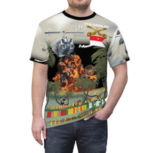 Load image into Gallery viewer, Unisex Cut & Sew Tee (AOP) - 7th Cavalry Regiment in Helicopter Assault Against Viet Cong - Vietnam War