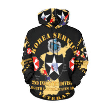 Load image into Gallery viewer, Men's All Over Print Hoodie (USA Size) (Model H13) - Army - Korea Service Vet - 2nd Infantry Div - 8th US Army