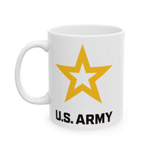 Load image into Gallery viewer, White Ceramic Mug, (11oz, 15oz) - Army Star W Us Army