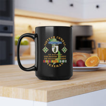 Load image into Gallery viewer, Black Mug 15oz - Vietnam Combat Infantry Veteran w 1st Bn 35th Inf - 4th ID SSI X 300