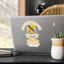 Load image into Gallery viewer, Kiss-Cut Vinyl Decals - Army - 14th Cavalry Regiment w Cav Br - 2nd Squadron - Operation Iraqi Freedom - 2004 - 2005 - Red Txt X 300