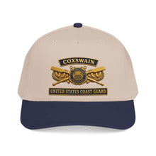 Load image into Gallery viewer, Mid Profile Baseball Cap - USCG - Coxswain - Auxiliary w txt - 3D - Enhanced