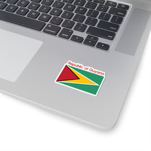 Load image into Gallery viewer, Kiss-Cut Stickers - Flag - Republic of Guyana w Republic of Guyana X 300