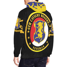 Load image into Gallery viewer, Men's All Over Print Hoodie (USA Size) (Model H13) - Army - 6th Cavalry Regiment w Br - Ribbon