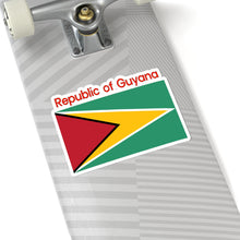 Load image into Gallery viewer, Kiss-Cut Stickers - Flag - Republic of Guyana w Republic of Guyana X 300