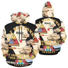 Load image into Gallery viewer, Men's All Over Print Hoodie (USA Size) (Model H13) - Gulf War Combat Armor Vet w 1st Armored Division
