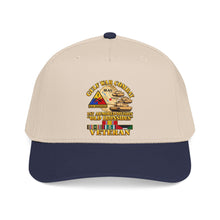 Load image into Gallery viewer, Mid Profile Baseball Cap - Army - Gulf War Combat - 1st Armored Divi - Old Ironsides - Veteran - Map w GULF SVC - 3D - Enhanced