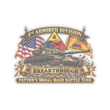 Load image into Gallery viewer, Kiss-Cut Stickers - 4th Armored Division - PATTON'S M60A1 Main Battle Tank - Breakthrough Division
