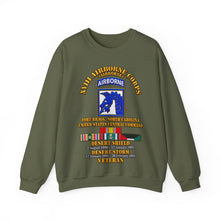Load image into Gallery viewer, Crewneck Sweatshirt - XVIII Airborne Corps Desert Storm Ribbons - 3D - Transparent