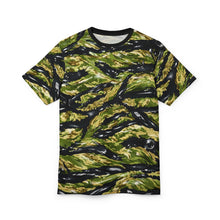 Load image into Gallery viewer, Unisex Cut & Sew Tee (AOP) - Vietnam Tiger Stripe Hydrographic pattern