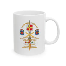 Load image into Gallery viewer, White Ceramic Mug, (11oz, 15oz) - Cold War Vet - 1st Missile Bn, 81st Artillery 56th Artillery Group - Neu-Ulm Germany - Firing Missile w ARTY Br w COLD SVC X 300