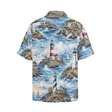Load image into Gallery viewer, Lighthouse Coast Men's All Over Print Hawaiian Shirt With Chest Pocket
