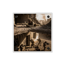 Load image into Gallery viewer, Acrylic Wall Art Panel - Marine Sniper Providing Overwatch for Breach Team