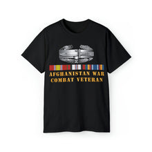 Load image into Gallery viewer, Unisex Ultra Cotton Tee - Army - Afghanistan War - Combat Veteran - Combat Action Badge w CAB AFGHAN SVC X 300
