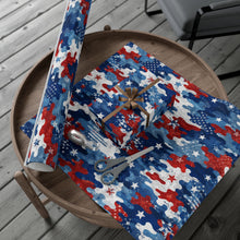 Load image into Gallery viewer, Gift Wrap Paper — Distressed American Flag Camo Pattern