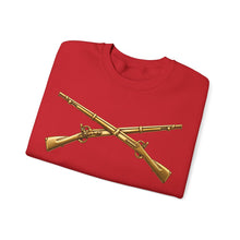 Load image into Gallery viewer, Crewneck Sweatshirt - Army - Infantry Branch Insignia - no text - Gold - 3D - Enhanced