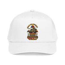 Load image into Gallery viewer, Mid Profile Baseball Cap - Army - Cold War Vet - 3rd Armored Division - Gelnhausen, Germany - M60A3 Tank - Spearhead w Fire - 3D - Enhanced